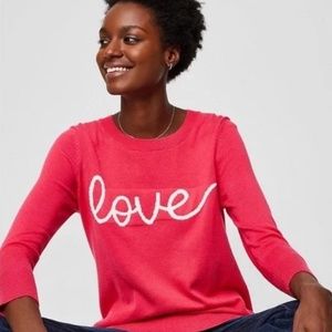 Loft Love Pink Sweater XL